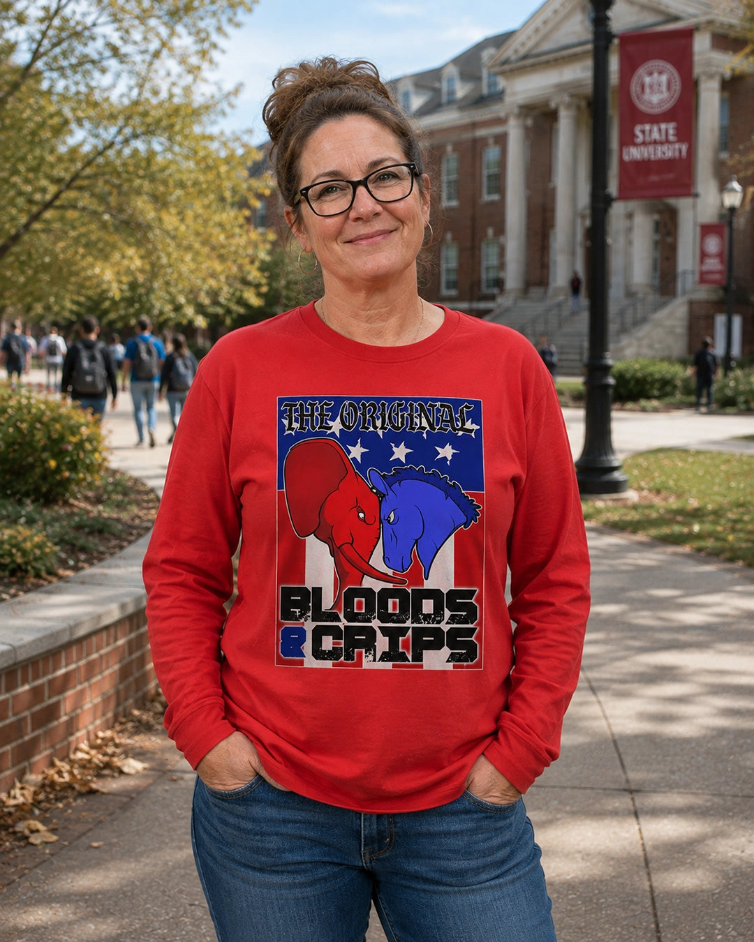 Bloods and Crips Unisex Jersey Long Sleeve Tee