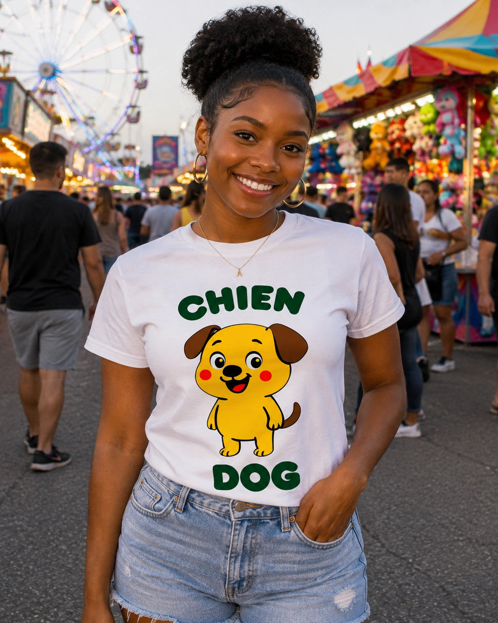 Chien (French) Dog - Adult unisex soft t-shirt