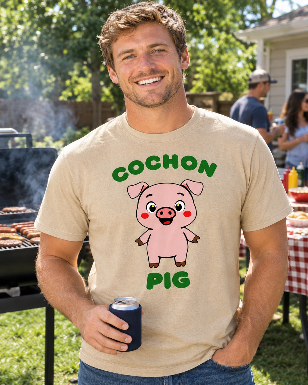 Cochon (French) Pig - Adult unisex soft t-shirt