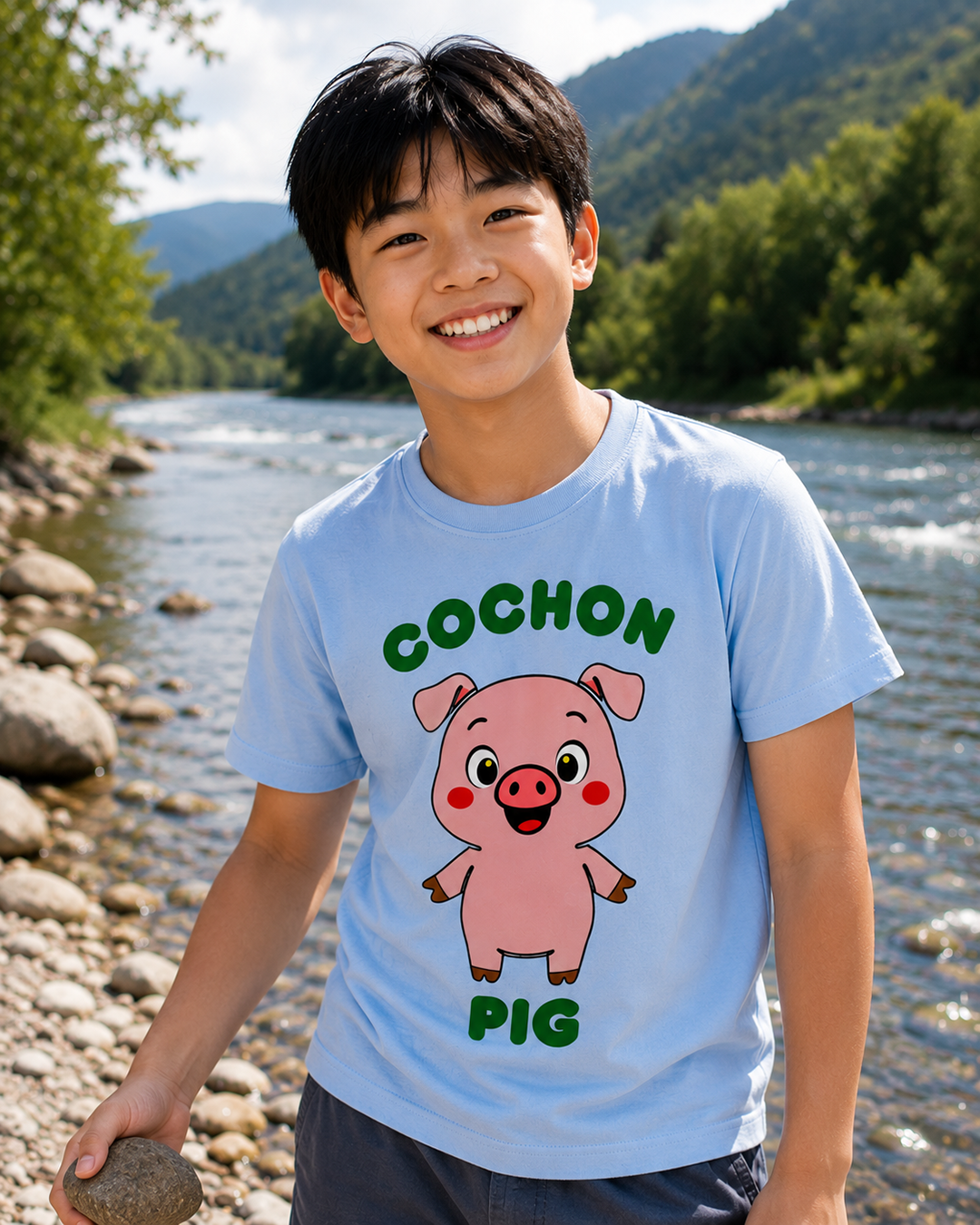 Cochon (French) Pig - Youth unisex soft t-shirt