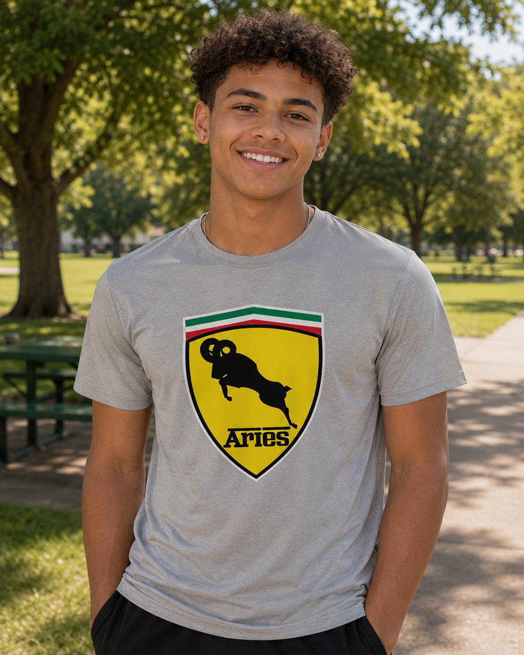 Aries (E) Aries Ferrari Edition Heavyweight Box-Cut Tshirt