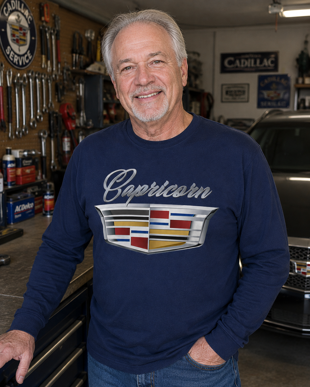 Capricorn (D) Cadillac Edition Unisex Jersey Long Sleeve Tee