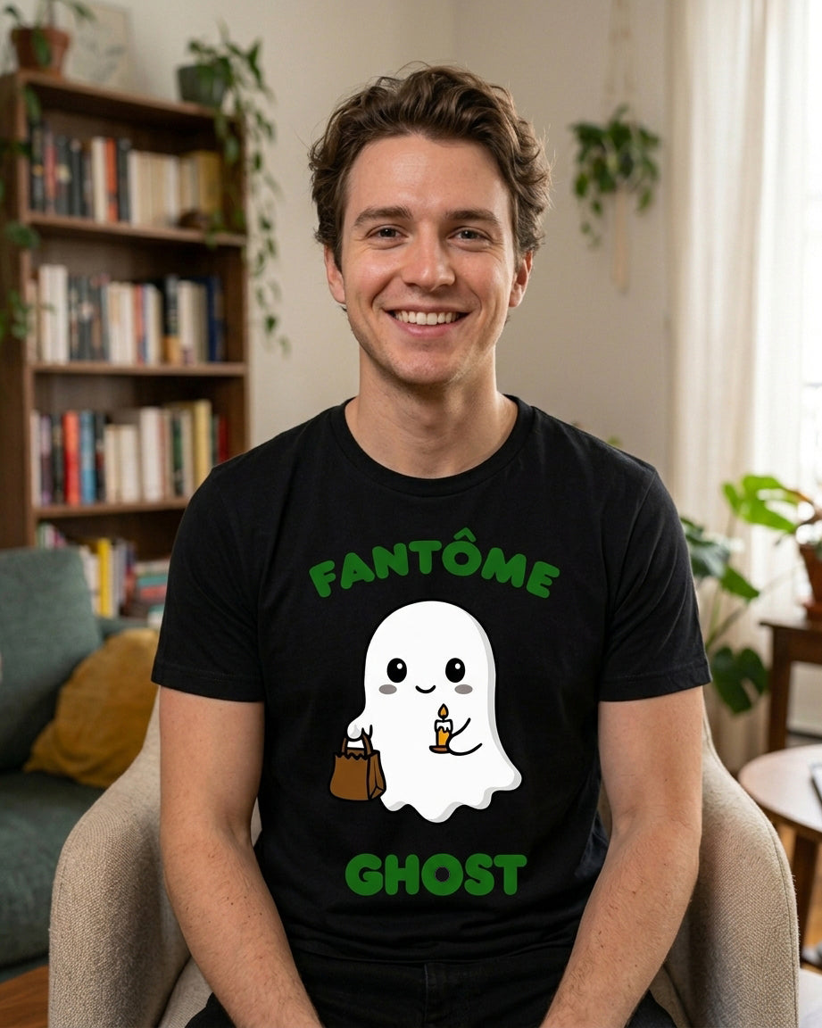 Fantome (French) Ghost - Adult unisex soft t-shirt
