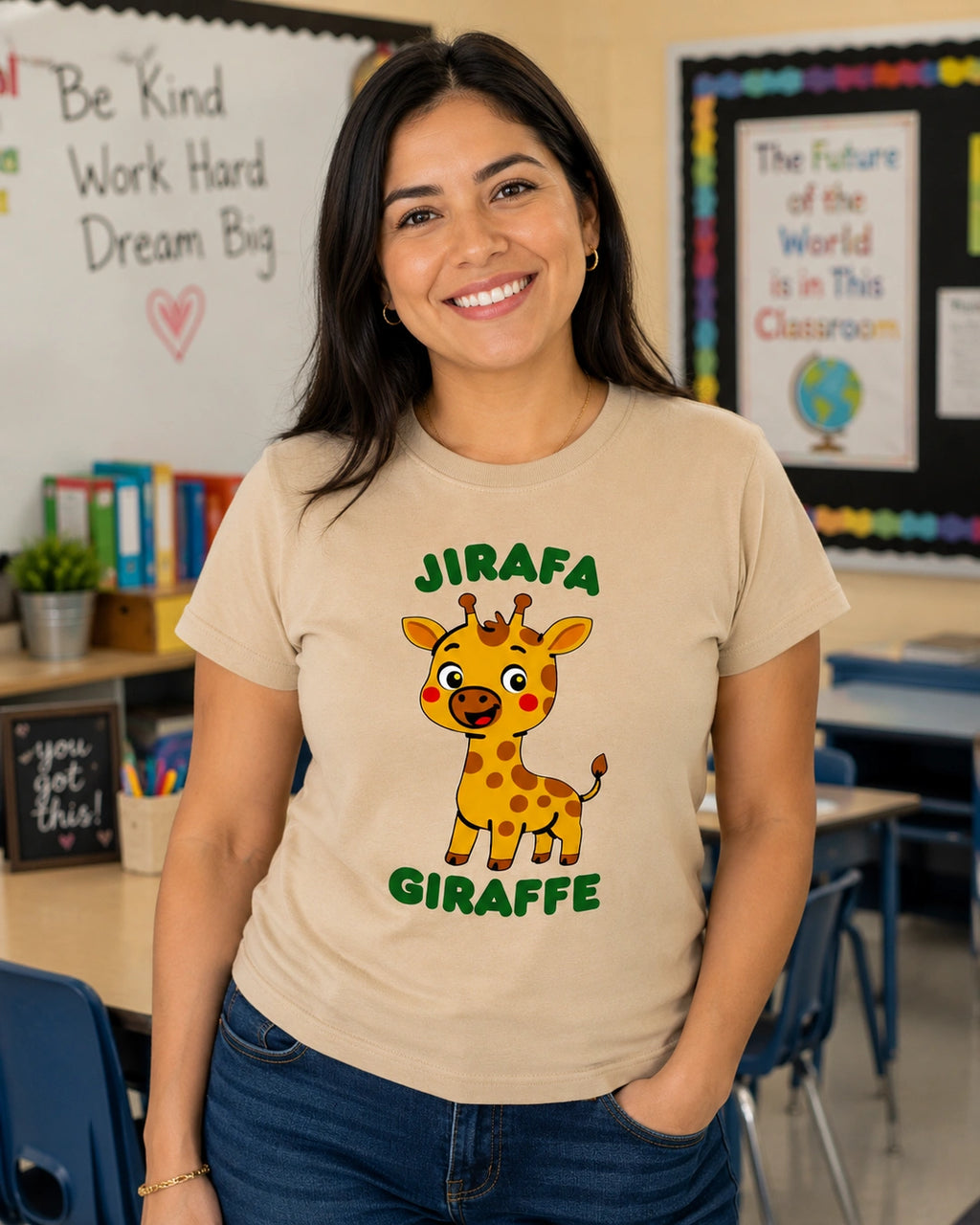 Jirafa (Spanish) Giraffe - Adult unisex soft t-shirt