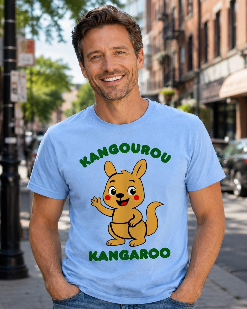 Kangourou (French) Kangaroo - Adult unisex soft t-shirt