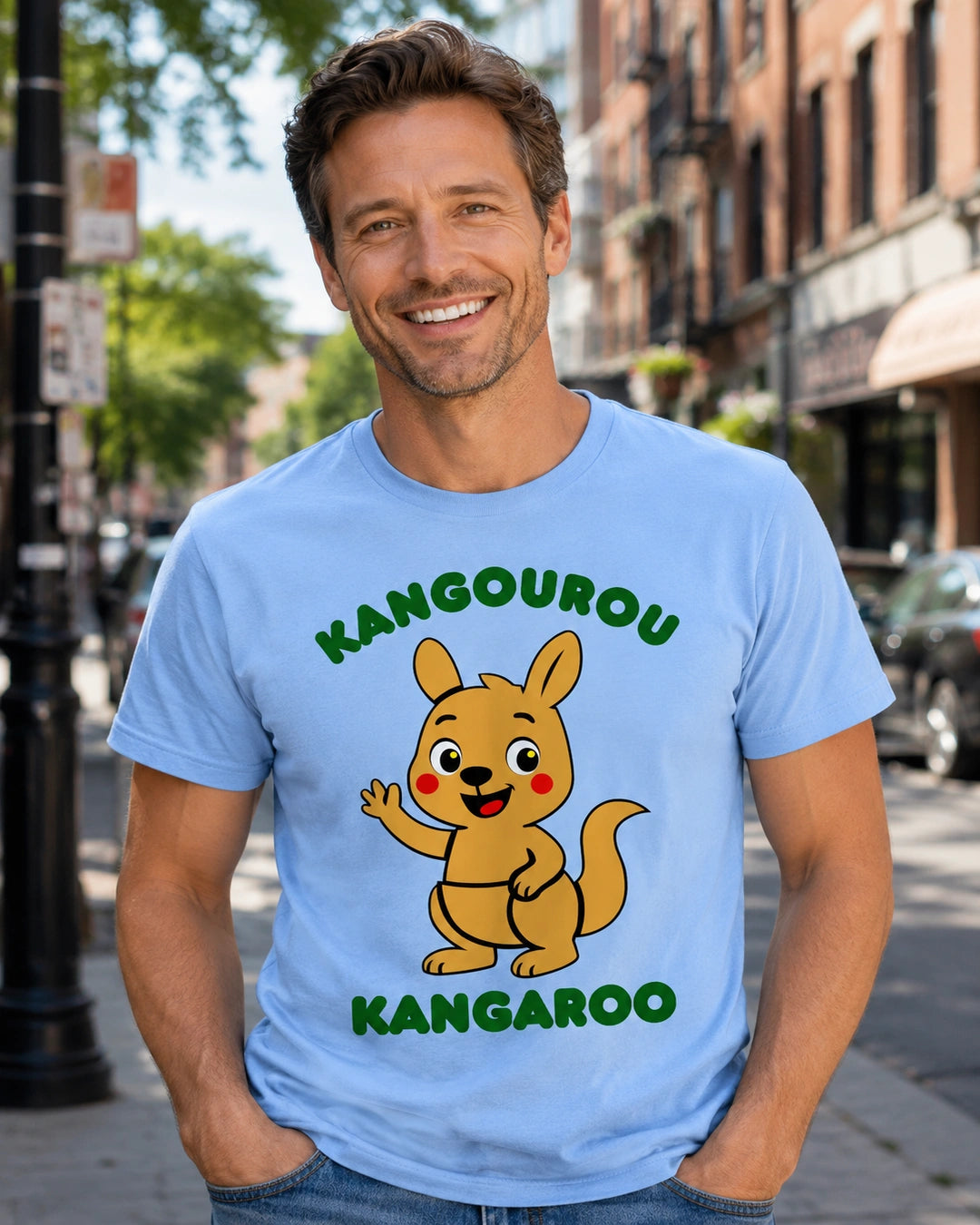 Kangourou (French) Kangaroo - Adult unisex soft t-shirt