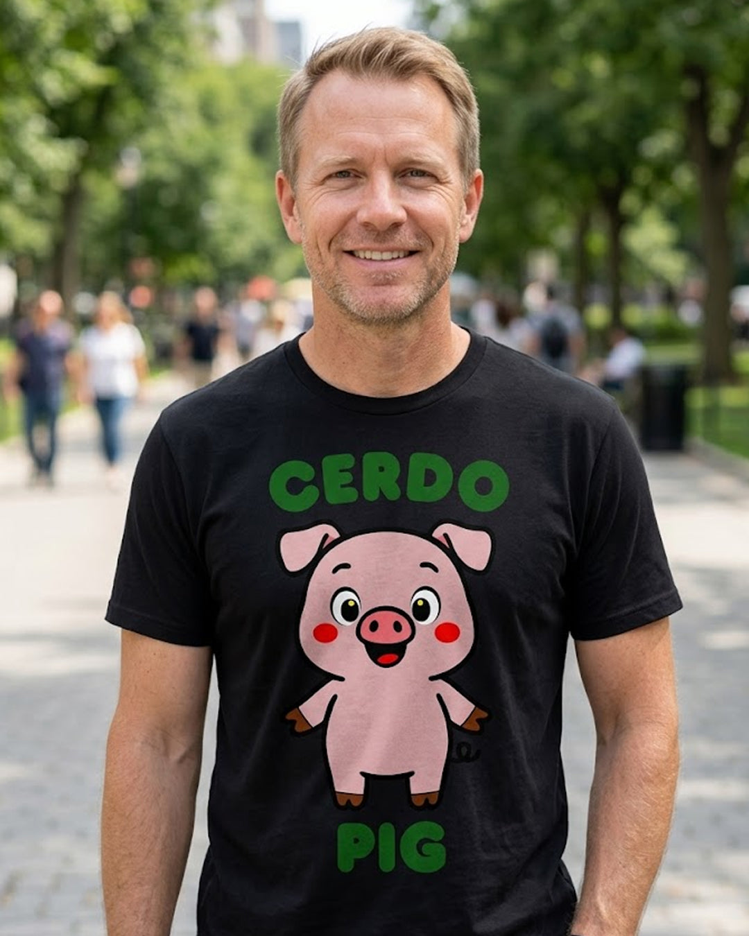 Cerdo (Spanish) Pig - Adult unisex soft t-shirt