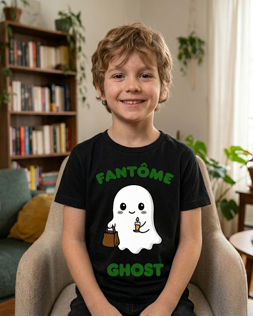 Fantome (French) Ghost - Youth unisex soft t-shirt