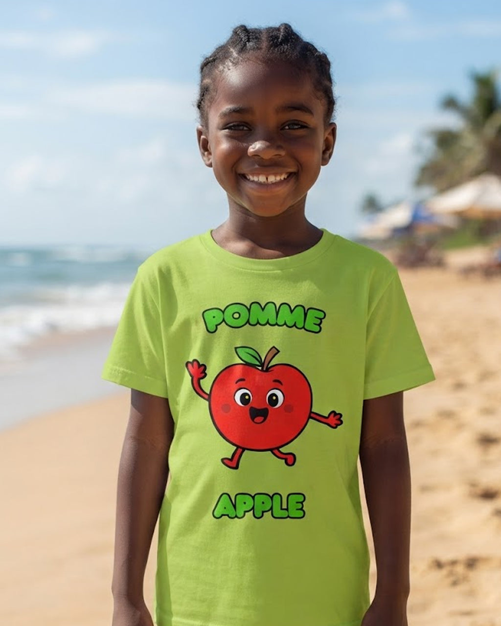 Pomme (French) Apple - Youth unisex soft t-shirt