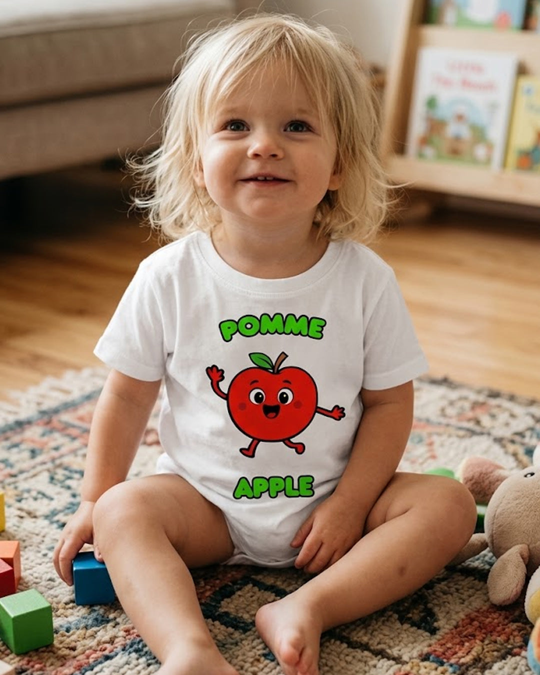 Pomme (French) Apple - Toddler soft t-shirt