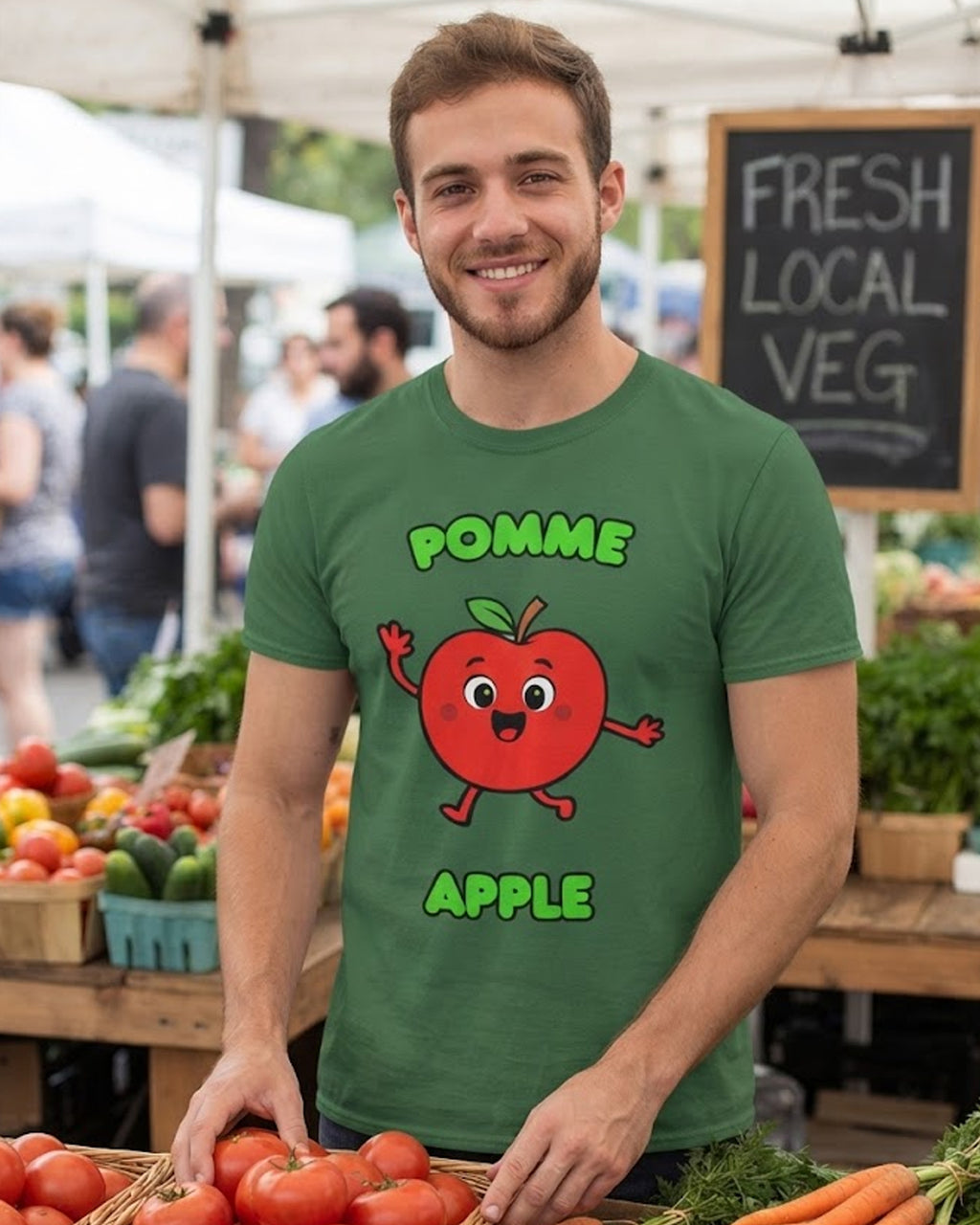 Pomme (French) Apple - Adult unisex soft t-shirt