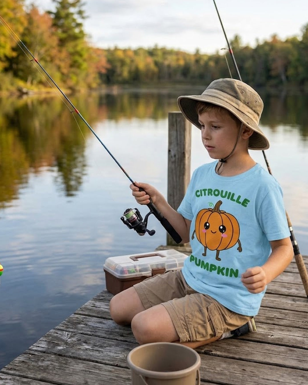 Citrouille (French) Pumpkin - Youth unisex soft t-shirt